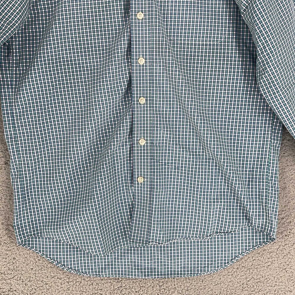 Vineyard vines purple green squared print button down long sleeve medium shirt - Picture 3 of 13
